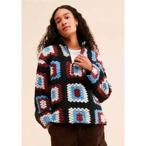 Damson Madder for Anthropologie Crochet Half Zip Pullover. Size 6. Retails $160